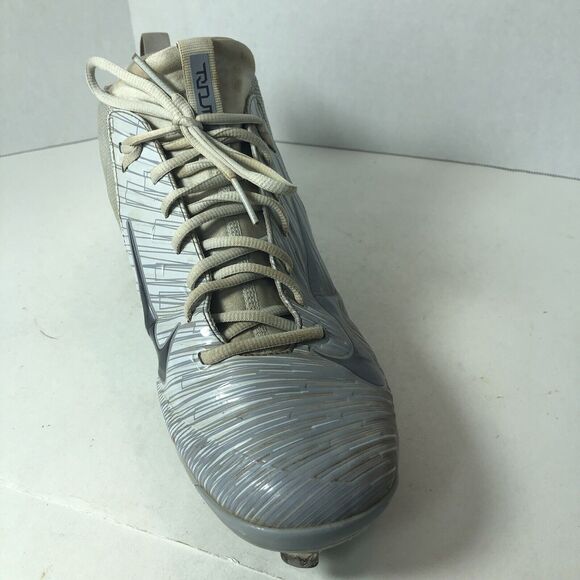Nike Cleats Baseball Men's Size 12 Mike Trout Max Air Gray White Metal READ B4 - Picture 11 of 16